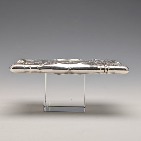 1903 British antique sterling silver card case, 95g, John Rose