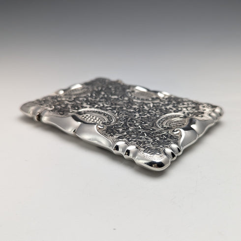 1903 British antique sterling silver card case, 95g, John Rose