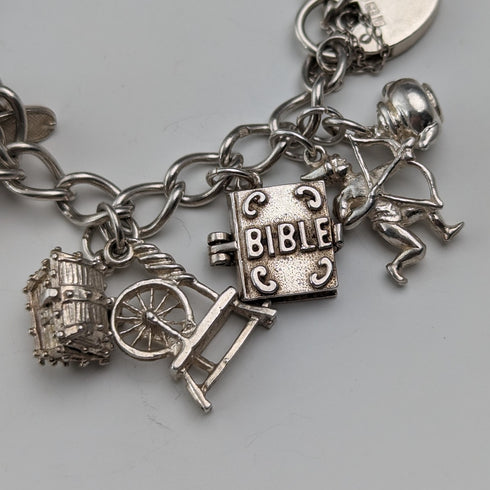 1983 英國復古純銀吊飾手鍊 53 克