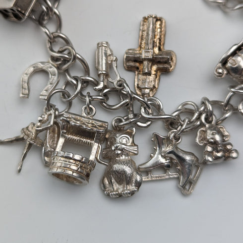 1983 英國復古純銀吊飾手鍊 53 克