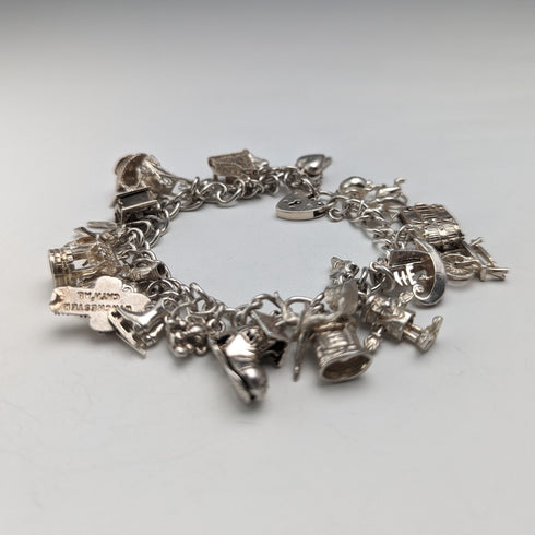 1983 英國復古純銀吊飾手鍊 53 克