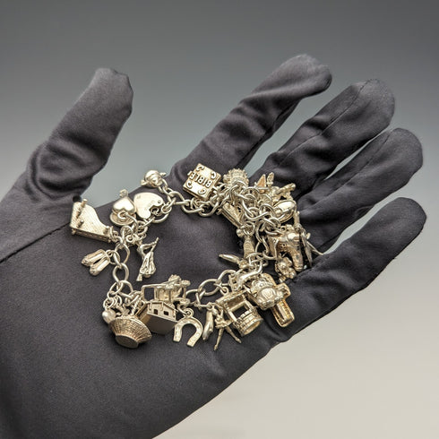 1983 英國復古純銀吊飾手鍊 53 克