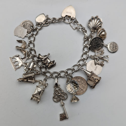 1970 年代英國復古純銀吊飾手鍊 60 克