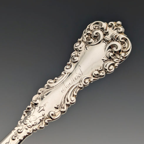 Circa 1900 American antique sterling silver serving spoon
