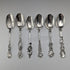 Circa 1900 American antique pure silver souvenir spoons x 6, teaspoon size, total weight 115g