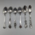 Circa 1900 American antique pure silver souvenir spoons x 6, teaspoon size, total weight 115g