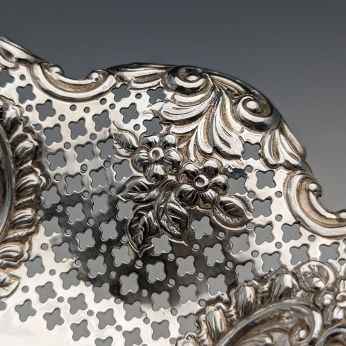 1895 年英國古董純銀花盤 111 克 James Dixon & Sons