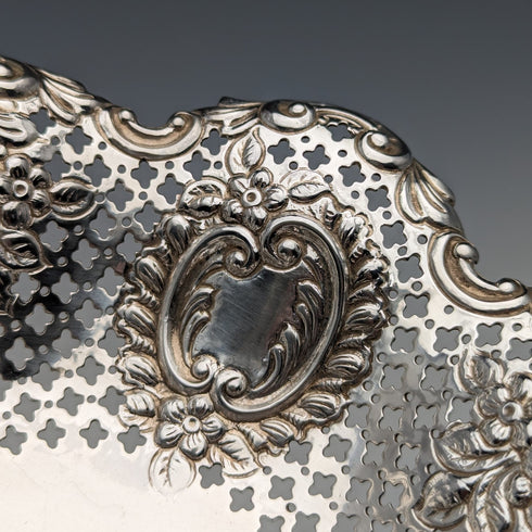 1895 年英國古董純銀花盤 111 克 James Dixon & Sons