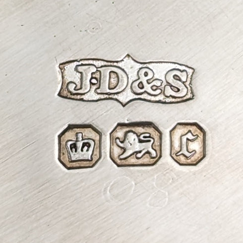 1895 年英國古董純銀花盤 111 克 James Dixon & Sons