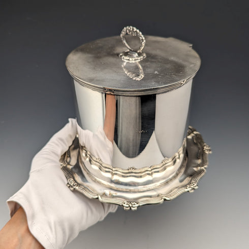 1909年頃 英国アンティーク シルバープレート製 ビスケットバレル Daniel & Arter