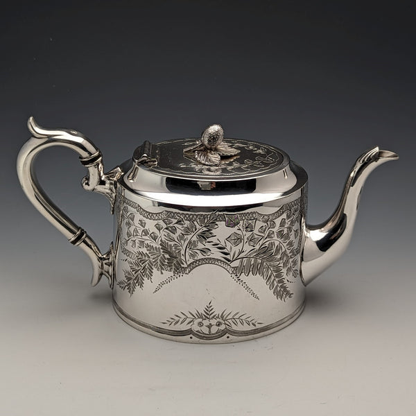 Circa 1900 British antique silver plate teapot James Deakin & Sons