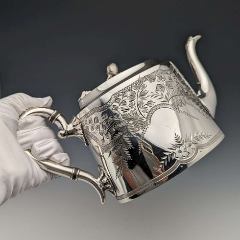 1900年頃 英国アンティーク シルバープレート製 ティーポット James Deakin & Sons