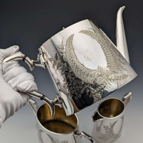 約 1900 年英國古董鍍銀茶具 3 件套