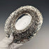 1892 British antique sterling silver basket decorated with pierced earrings, movable handle, 272g, large, Spiers