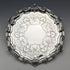 1846 British antique sterling silver Salva card tray, diameter 23cm, 396g, George Frederick Pinnell