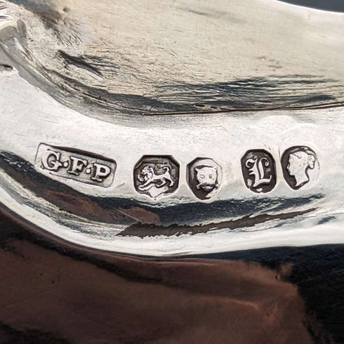 1846年 英国アンティーク 純銀製サルヴァ カードトレイ 直径23cm 396g George Frederick Pinnell