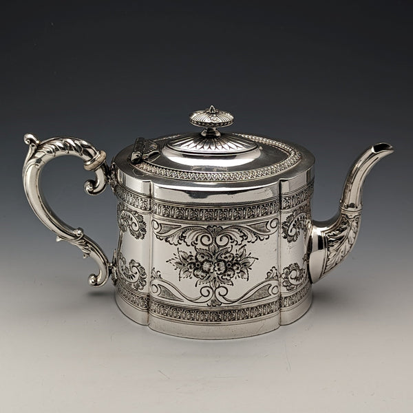 Circa 1890 British antique silver plate teapot James Dixon & Sons