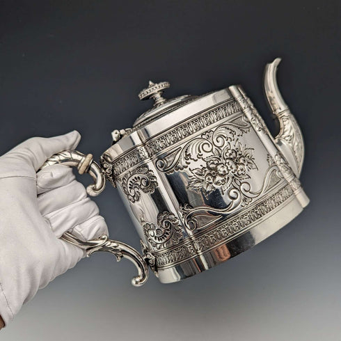 1890年頃 英国アンティーク シルバープレート製 ティーポット James Dixon&Sons
