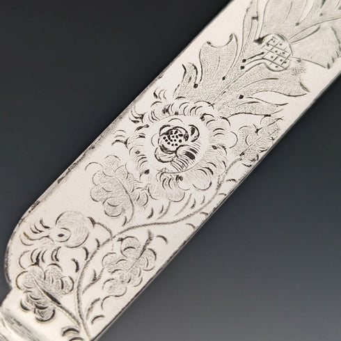 約 1860 年英國古董純銀手柄 4 對餐具 Harrison Brothers & Howson