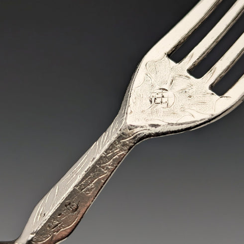 1860年頃 英国アンティーク 純銀ハンドル カトラリー4ペア Harrison Brothers&Howson