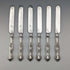 Circa 1830 British antique sterling silver handled fruit cutlery, 6 pairs, Aaron Hadfield, with tray