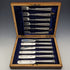 1906 British antique pure silver cutlery set, 6 pairs, 612g total, George Howson, in wooden box