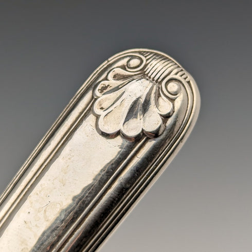 1906 British antique pure silver cutlery set, 6 pairs, 612g total, George Howson, in wooden box