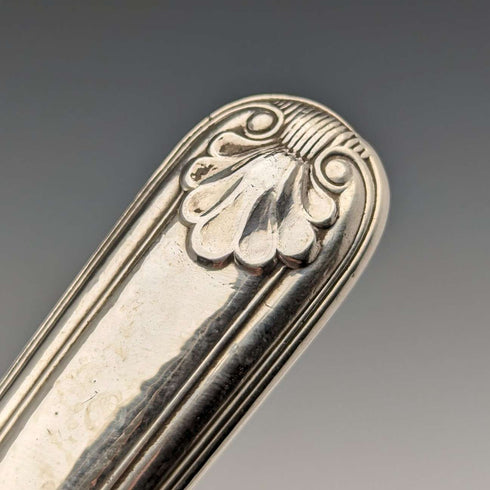 1906 British antique pure silver cutlery set, 6 pairs, 612g total, George Howson, in wooden box
