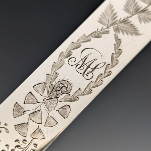 1880 年英國古董鍍銀甜點餐具 12 件套 Martin & Hall 木盒