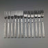 1880 British antique silver plate dessert cutlery set of 12, Martin & Hall, wooden box