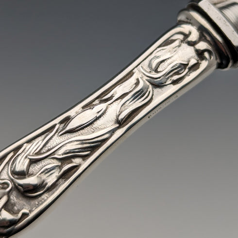 Circa 1910 American antique small cake slicer with sterling silver handle