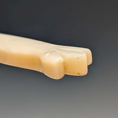 Early 19th Century British Antique White Mother of Pearl Handle Travel Cutlery Pair with Case