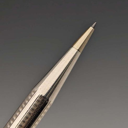 British Vintage Yard O' Red Rolled Silver Push-Pull Pencil