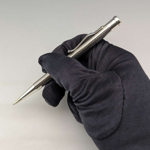 British Vintage Yard O' Red Rolled Silver Push-Pull Pencil