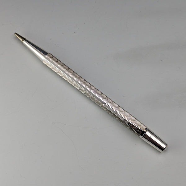 1952 British Yard O' Red Sterling Silver Push Pencil with Box and Papers