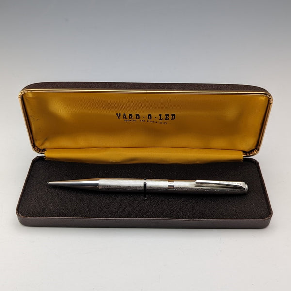 1983 British Yard O' Red Sterling Silver Push-Pull Pencil in Case