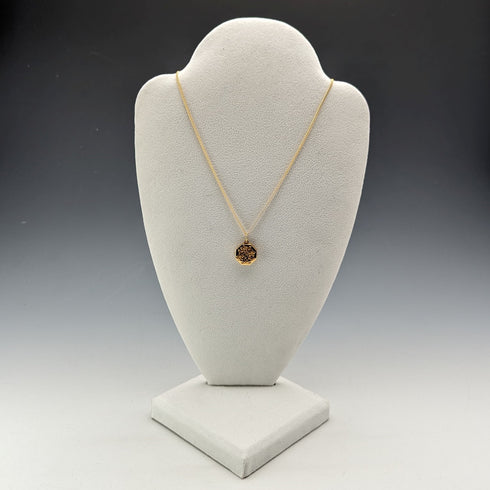 英國復古 9 克拉黃金八角形盒式吊墜項鍊