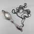 American antique sterling silver detailed portable folding glasses with chain