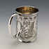 Antique British silver plate mug from Deykin & Sons, circa 1900