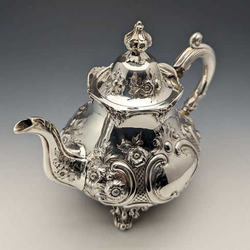 1868年 英国アンティーク 純銀製 ティーポット 815g Robert Harper