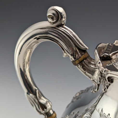 1868 British antique sterling silver teapot 815g Robert Harper