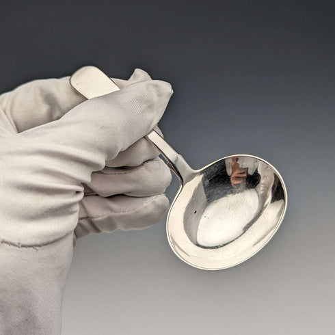 1835 British antique sterling silver tea caddy spoon by John, Henry & Charles Lias