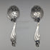 1911 British antique sterling silver serving spoon pair 104g Martin, Hall & Co