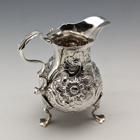 1755 British antique sterling silver cream jug 75g Daniel Shaw