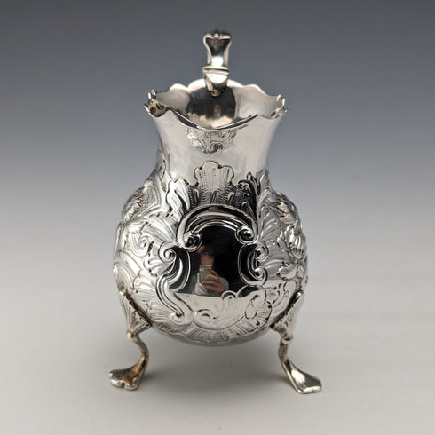 1755 British antique sterling silver cream jug 75g Daniel Shaw