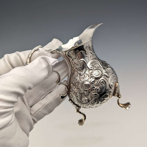 1755年 英国アンティーク 純銀製クリームジャグ 75g Daniel Shaw