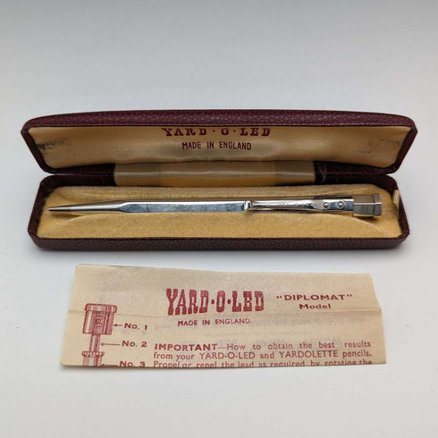1959年 英国 ヤード・オ・レッド 純銀製 ヘキサゴン推進式ペンシル ケース入り