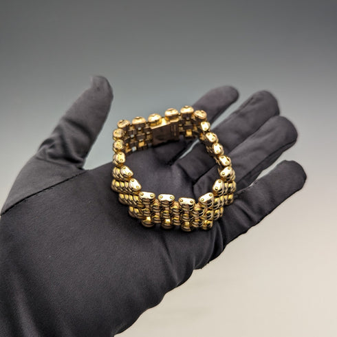 瑞士復古鍍金豹紋手鍊