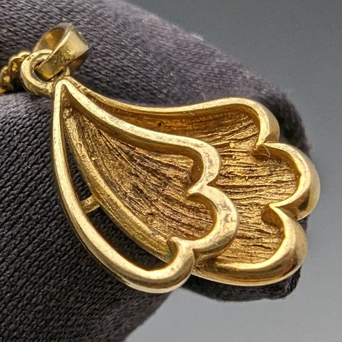 復古 9 克拉金葉吊墜項鍊