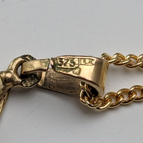 復古 9 克拉金葉吊墜項鍊